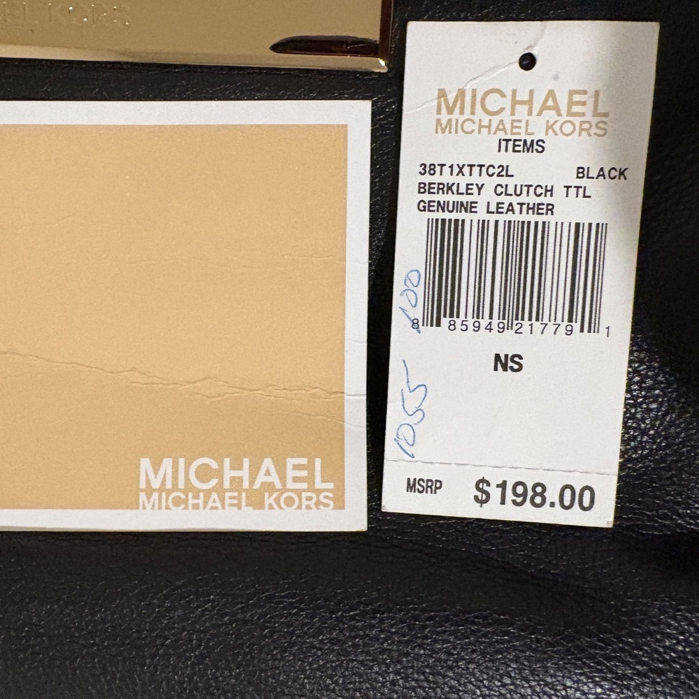 Michael Kors Black Leather Clutch Bag - Picture 2 of 10